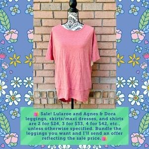 NWT LulaRoe Peachy Pink Irma Top Size XXS